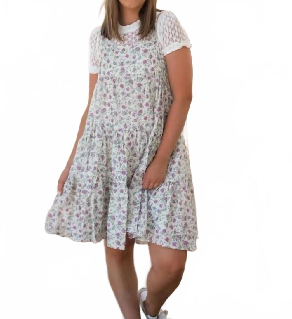 NEW EASEL boho bramble floral dress in ivory